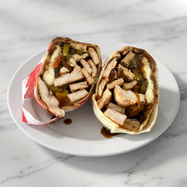 Grilled Chx, Fresh Mozzarella, Roasted Peppers Wrap.