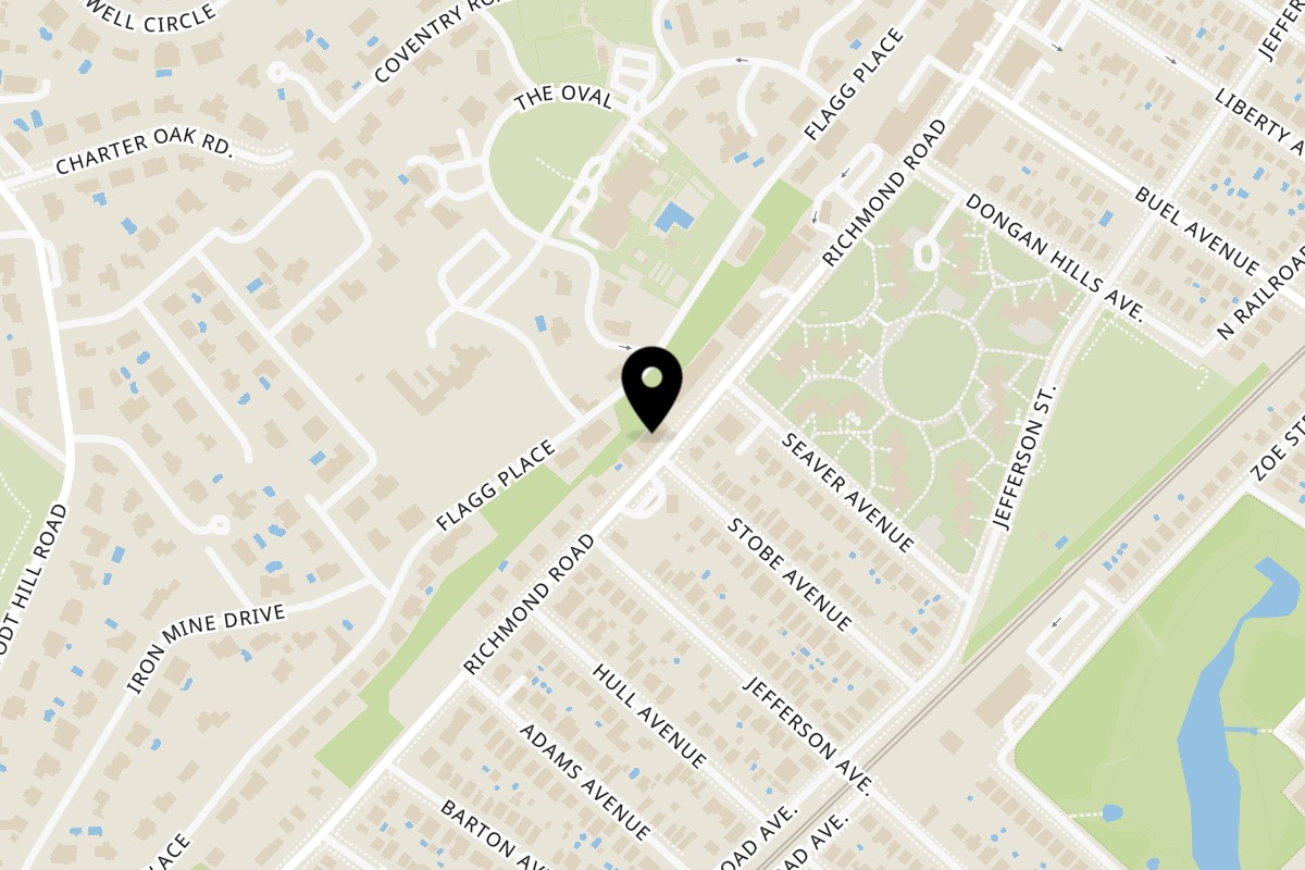 Map showing the location of Rustic Pizza on 1789 Richmond Rd in Staten Island